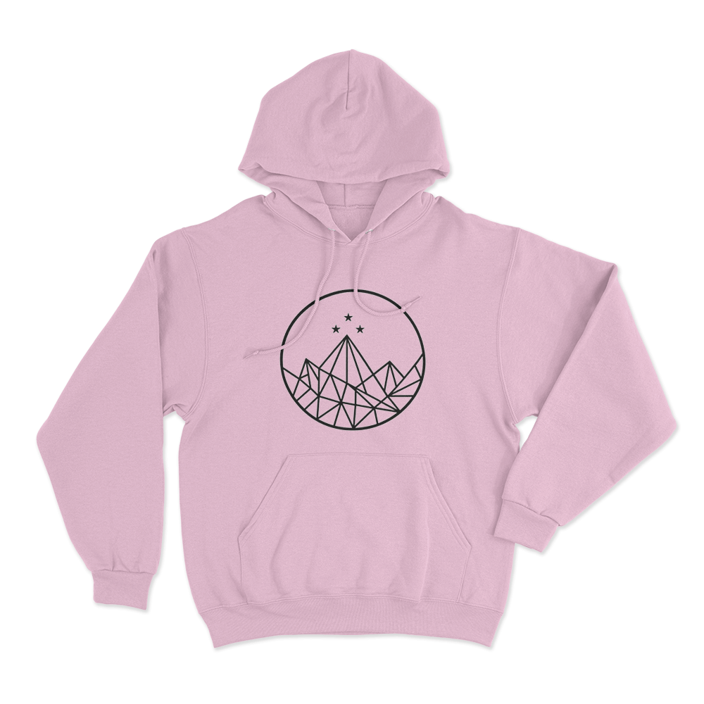 Night Court Geometric Mountains Unisex Hoodie Pink Night Court Geometric Mountains Unisex Hoodie Pink